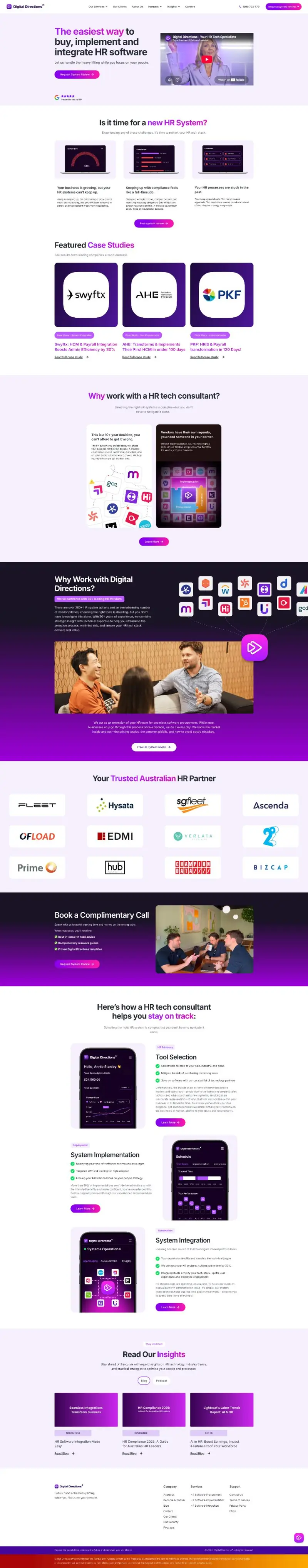 Full-page screenshot of the Digital Directions WordPress website